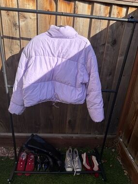 Divided Light Lavender Cropped Puffer Jacket